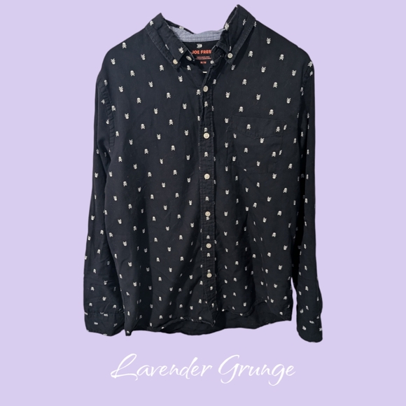 Joe Fresh Skull Print Dress Shirt - US M - Picture 1 of 14
